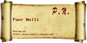 Paor Nelli névjegykártya